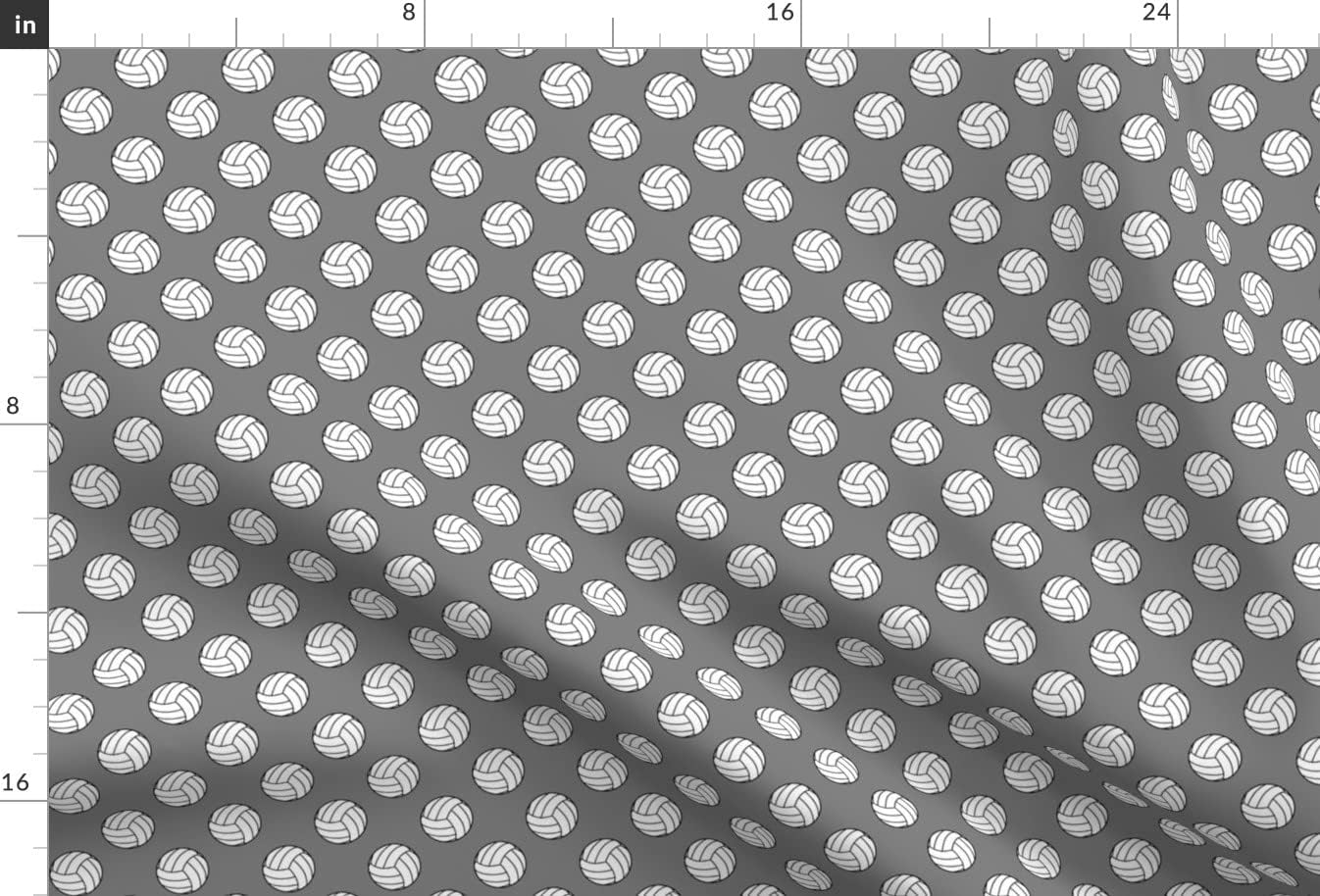 Spoonflower Fabric - Inch Black White Volleyballs Medium Gray Volley Sports Balls Printed on Upholstery Velvet Fabric Fat Quarter - Upholstery Home Decor Bottomweight Apparel