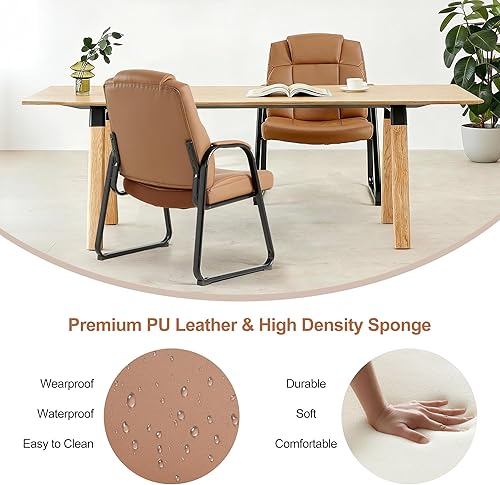 Miniatura 4 de Qulomvs Sillas de invitados para sala de espera grandes y altas, silla de oficina, recepción, sala de conferencias, silla de escritorio estacionaria