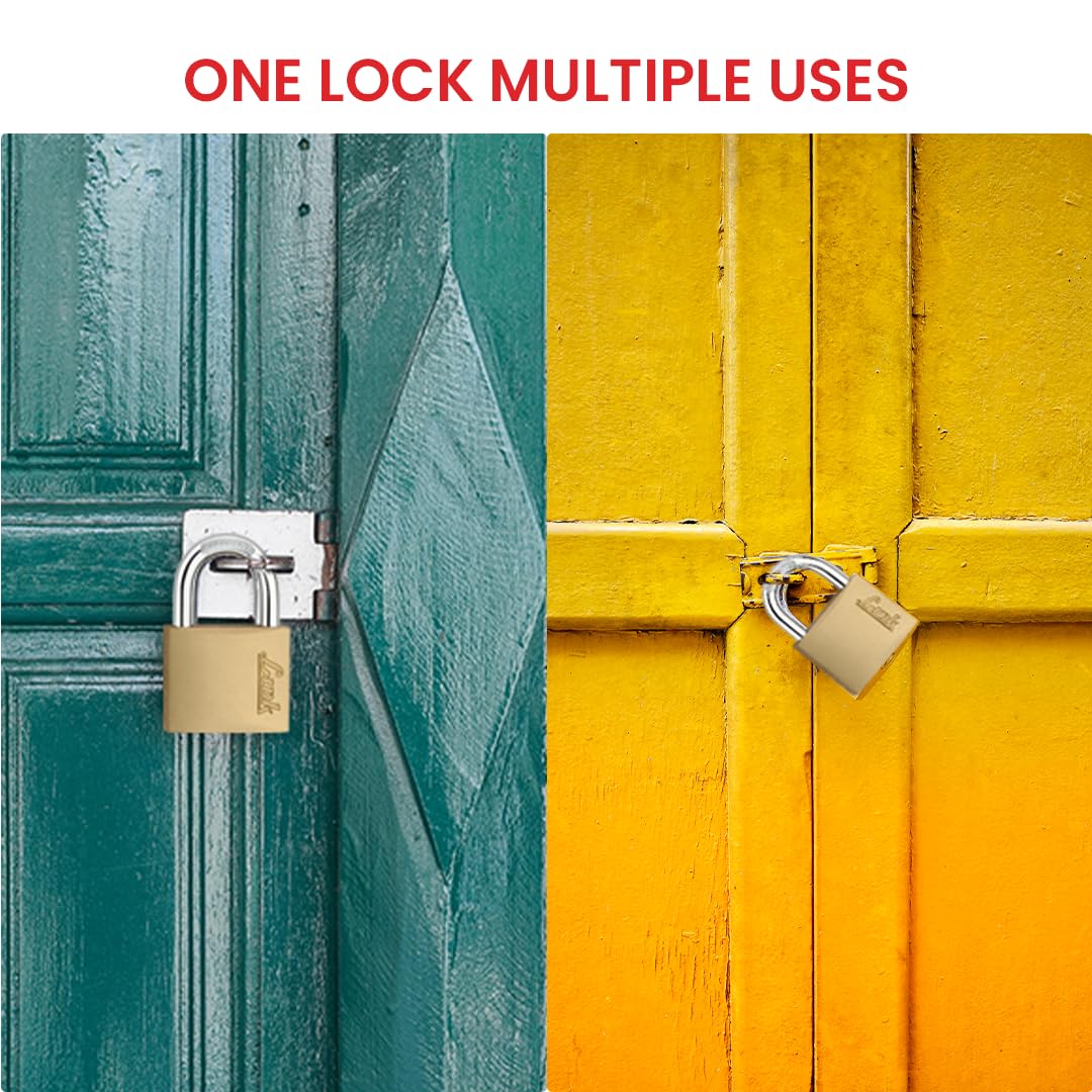Link PT 70mm New Brass Padlock with Hardened Shackle and 3 Brass Key | 15 Years Warranty — Amazon image 6