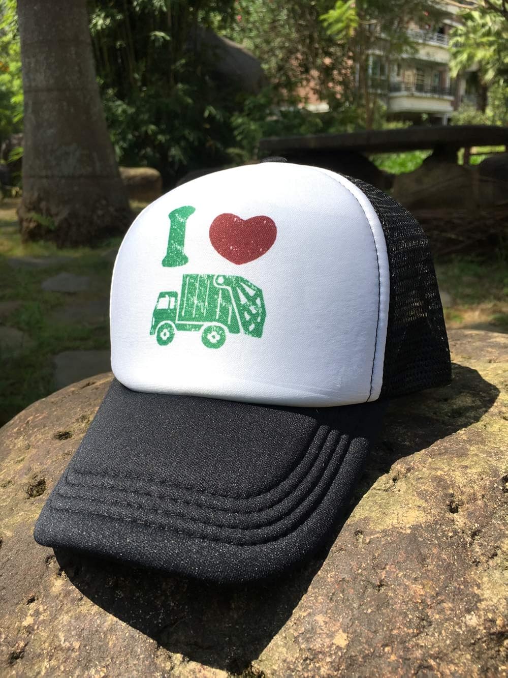 Waldeal Children's I Love Trash Garbage Trucks Hat Mesh Cap Halloween Black: Clothing, Shoes & Jewelry