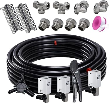 altivox 3/4" Air Line Kit 100ft HDPE Aluminum Compressor Piping 37 Accs