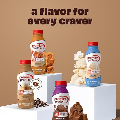 Vista 22 de Premier Protein - Batido de proteína sabor a masa de pastel, 30 gramos de proteína, 1 gramo de azúcar, 24 vitaminas y minerales, nutrientes