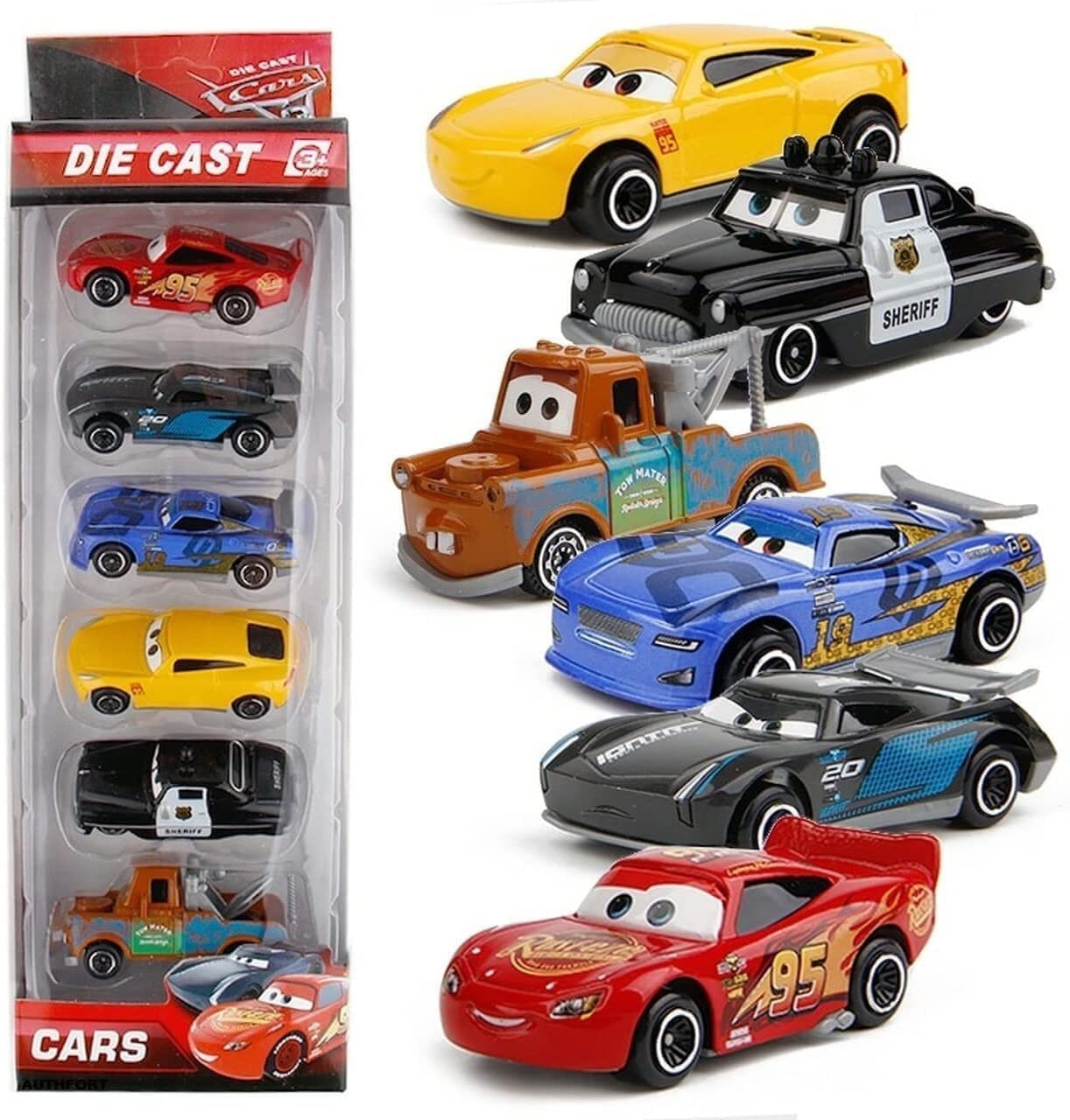 Aebco 6 Pcs Metal Diecast Toy Car Play Set for Kids - Lightning Mcqueen Black Storm Jackson Cars Toy for Kids Boys, Girls - Best Return Gift for Kids - Multicolor (B0D9LRDQTM) Amazon Price History, Amazon Price Tracker