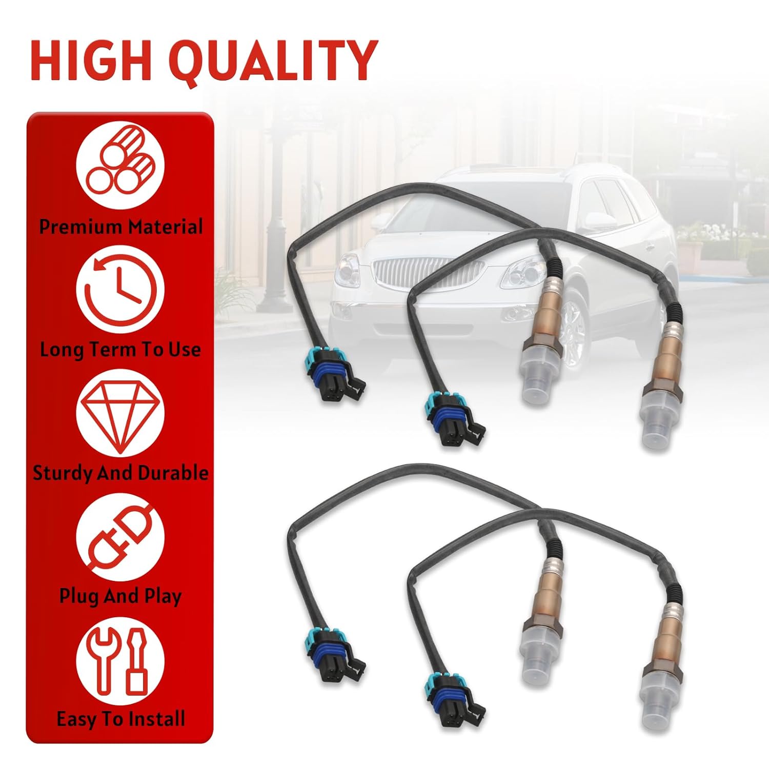 234-4565 234-4566 Upstream and Downstream Oxygen O2 Sensor Compatible with Buick Enclave, Cadillac XTS, Chevrolet Caprice Colorado Impala Traverse, GMC Acadia Canyon 3.6L (4Pcs)