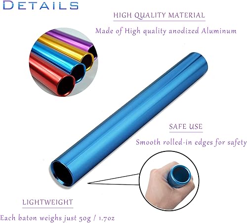 Miniatura 3 de Bastones de relé de campo de pista de aluminio, equipos de carreras para correr equipo de carreras, adecuado para deportes al aire libre práctica