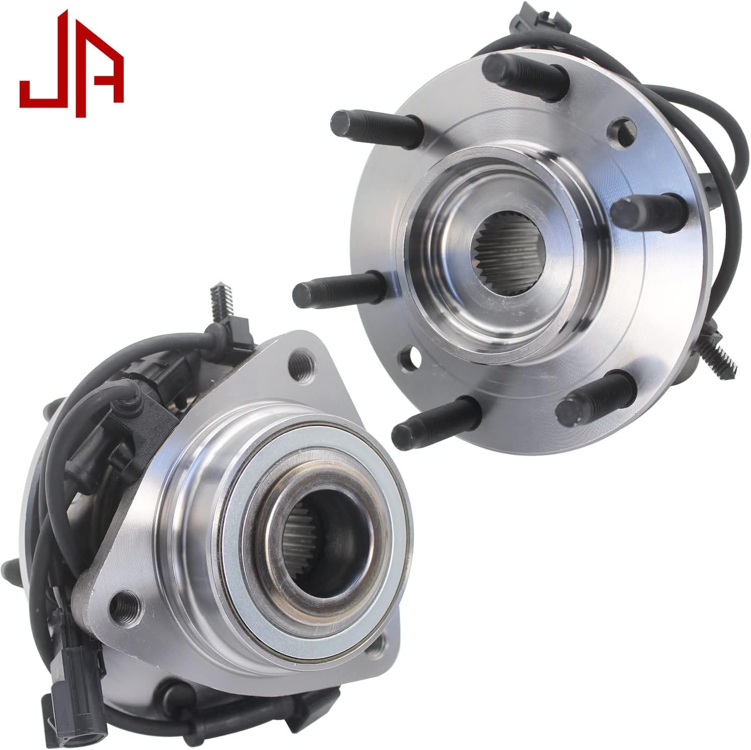 513188 Front Wheel Bearing and Hub Assembly 6 Lugs w/ABS Replacement for Chevrolet Trailblazer SSR,Isuzu Ascender,GMC Envoy,Oldsmbile Bravada,Buick Rainier,Saab 9-7XHub Bearing Assembly 2pc