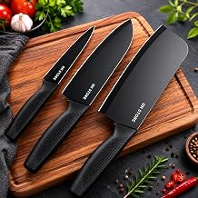 ON STORE Kitchen Knife Set 3 Pcs – Ultra Sharp Stainless Steel Chef Knives with Ergonomic Non-Slip Handle – Professional Cooking Knife Set for Home & Kitchen Use