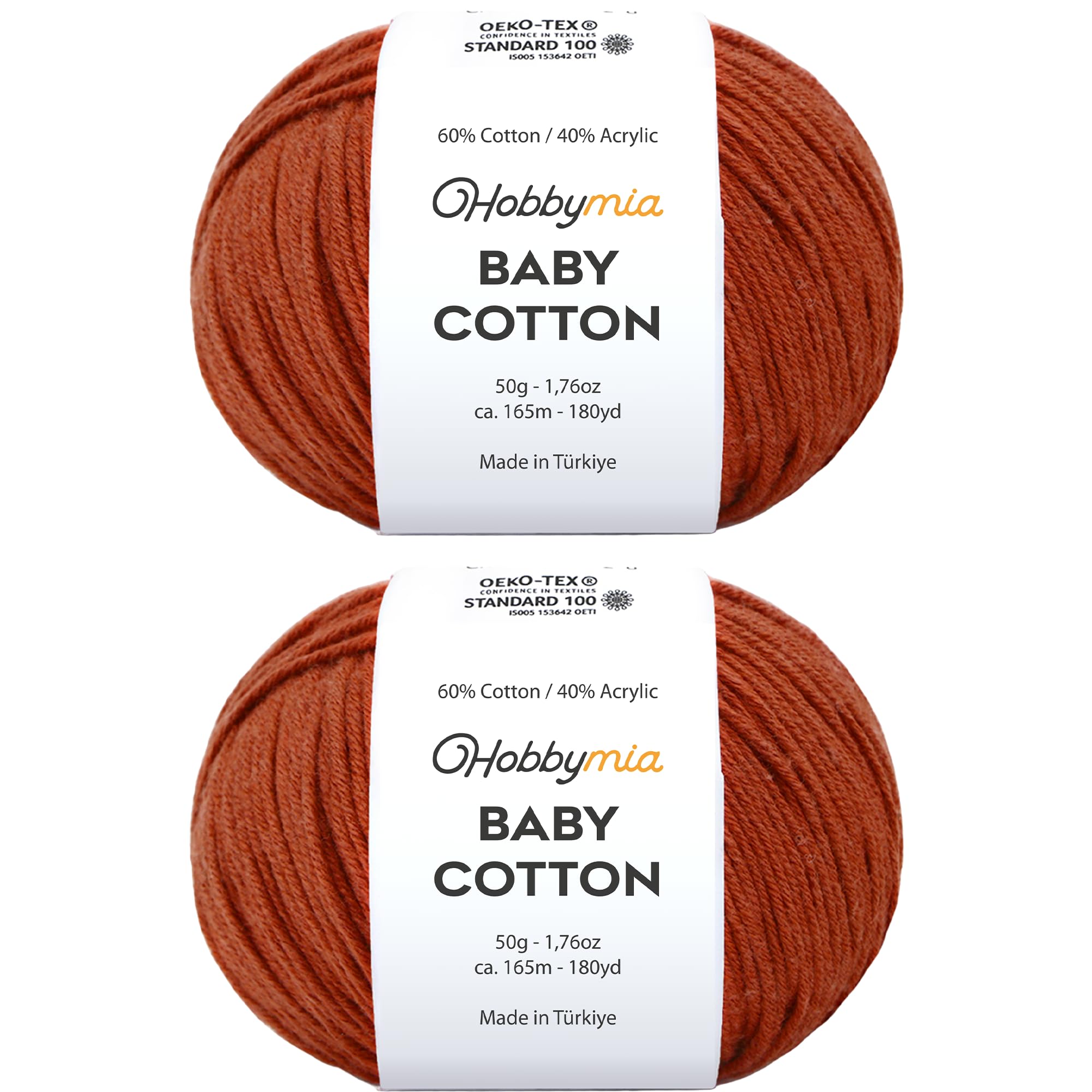 Baby Cotton Blend Yarn – Soft Sport Weight Yarn for Crochet & Amigurumi - 50g/180yds - 60% Cotton 40% Acrylic - Ideal for Baby & Knitting Proj.(Neon Green, 1 Ball) — view 145
