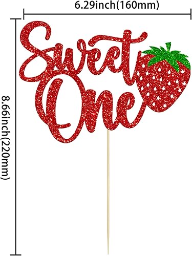 Miniatura 2 de Gyufise 1 pieza de fresa para el primer cumpleaños, decoración para pastel de fresa, decoración para baby shower, niños, suministros de fiesta de