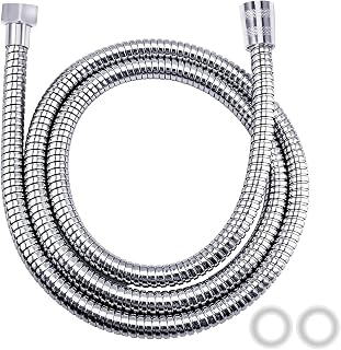 Vinabo Manguera de ducha, 150cm (59 pulgadas) Manguera de ducha Tubo de acero inoxidable Anti-Kink Estándar G1/2 Todos los conectores de cobre Manguera universal de repuesto, Accesorios de Baño