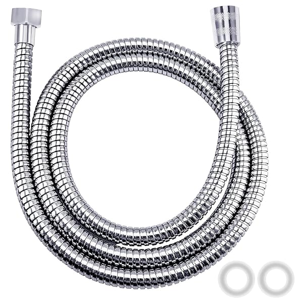 Vinabo Flessibile Doccia 150 cm, Tubo Doccia Acciaio Inox G1/2 Argento