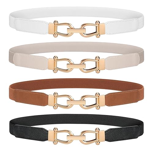WERFORU Women Skinny Belt for Dresses Retro Stretch Waist Belt
