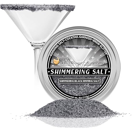 Brew Glitter Shimmering Black Rimming Salt - The Perfect Cocktail Garnish