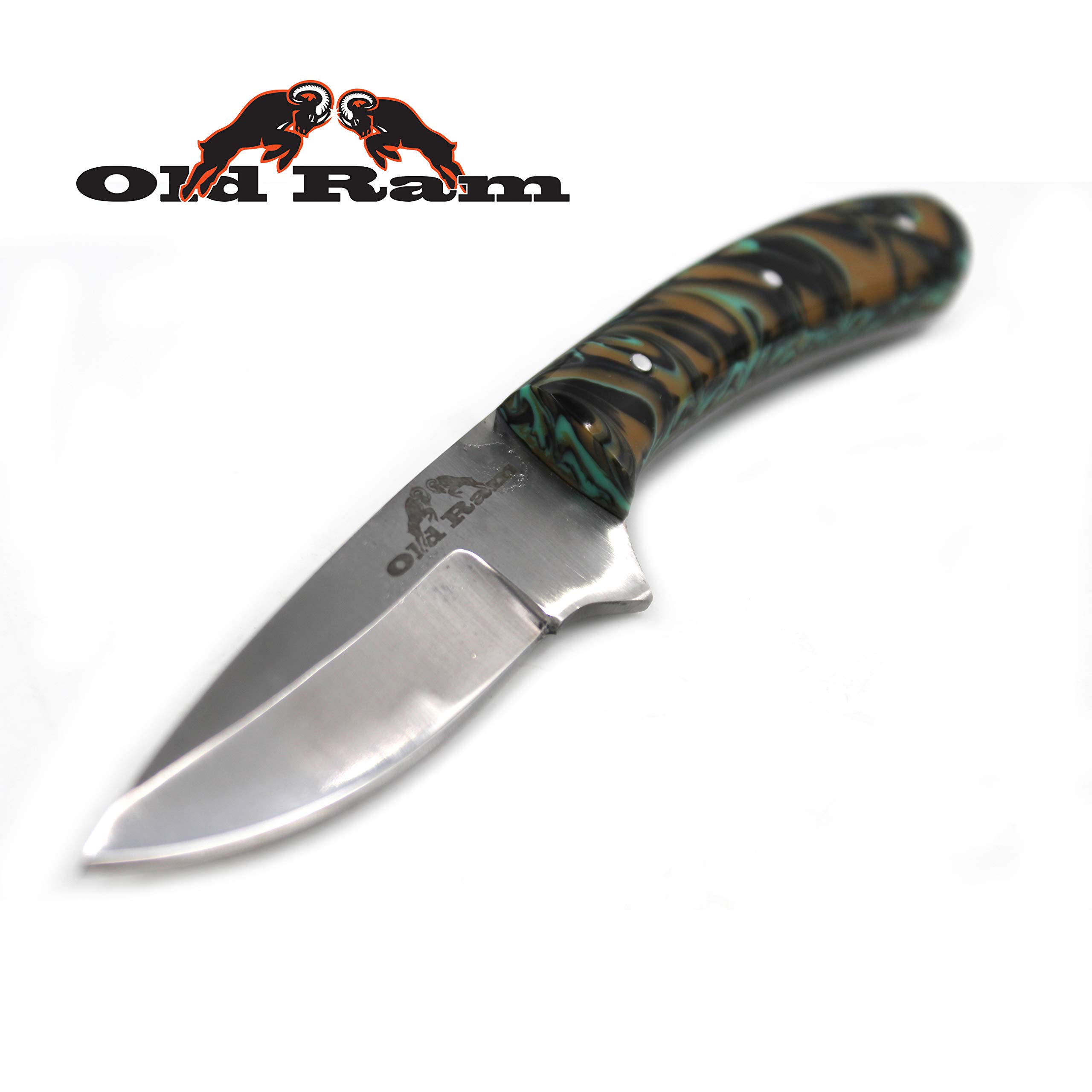 Old Ram Collection Sharp Heavy Duty Durable Fixed Blade Hunting Skinner Knife w/Leather Sheath (503GP)