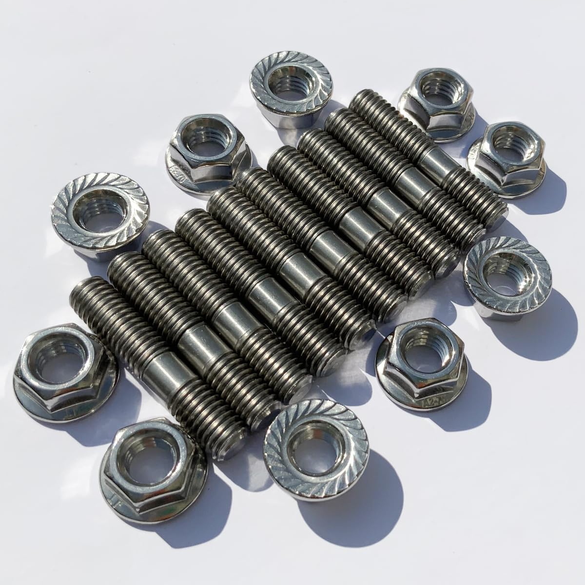 10Set Exhaust Manifold Studs Kit, 304 Stainless Steel Exhaust Manifold Bolts Compatible with Honda Acura B/D Series Civic Integra B18 (40 mm)