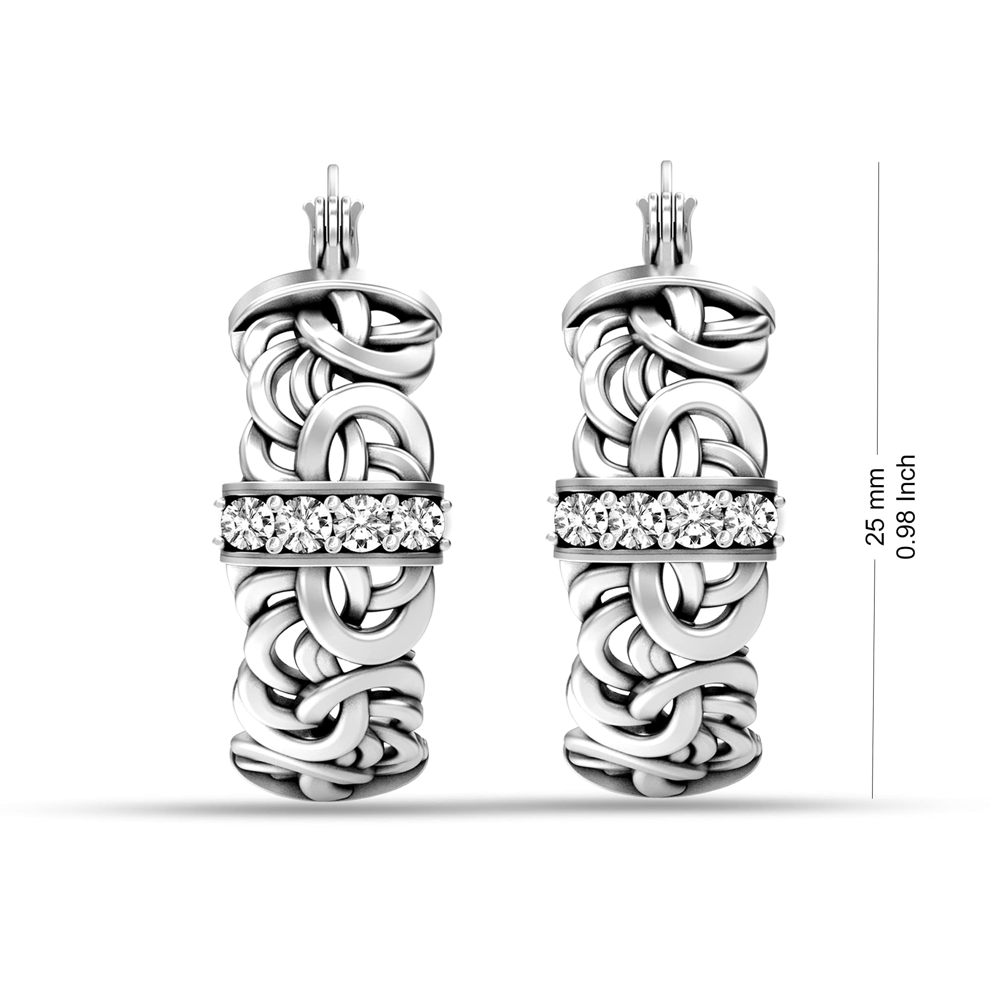 LeCalla Pendientes de aro con cierre de clic de inspiración bizantina antigua, joyería de plata de ley para mujer