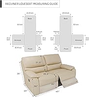 Vista 6 de Easy-Going Funda reclinable para sofá biplaza, funda de sofá reversible para sillón reclinable doble, funda de sofá dividida para cada asiento