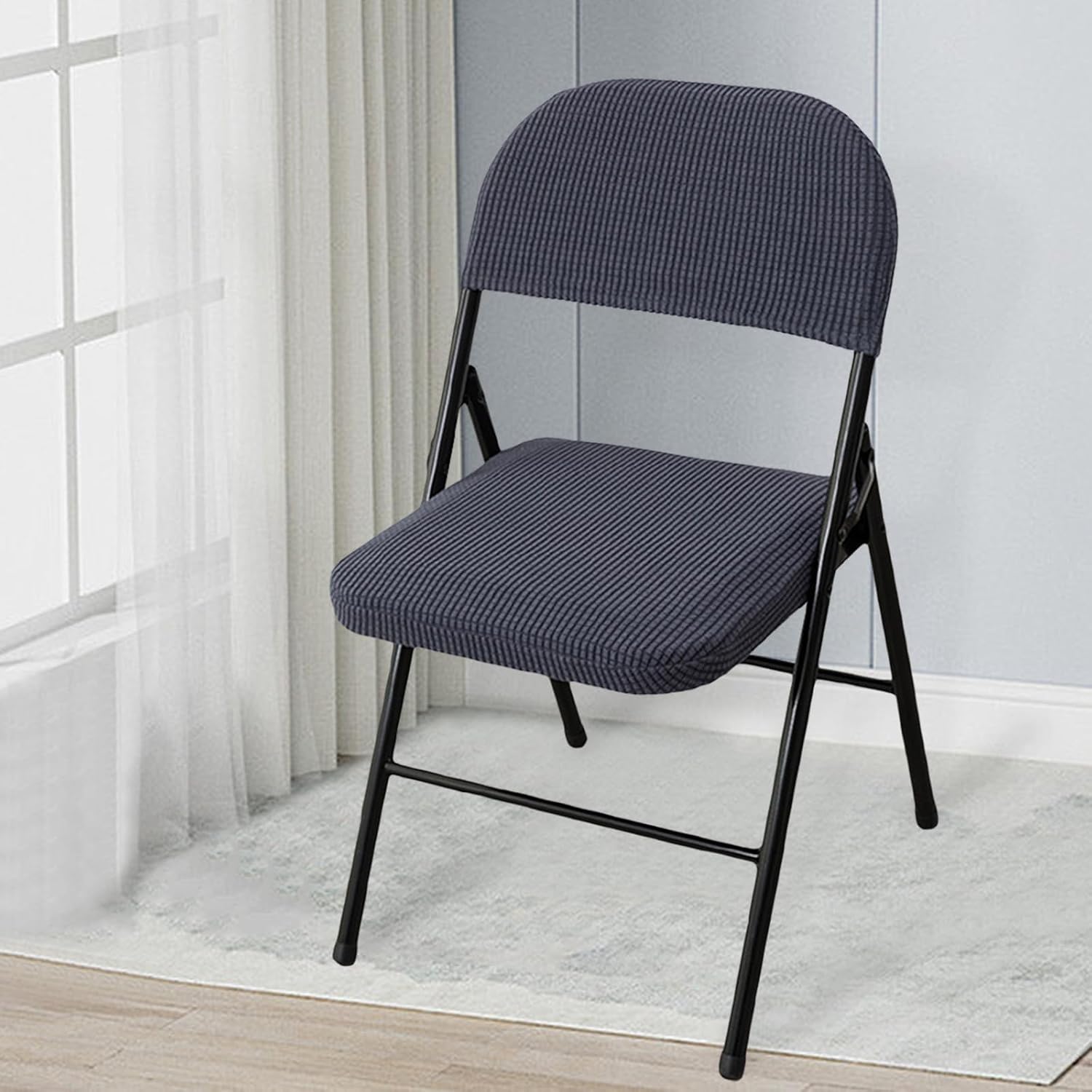 2Pcs Universal Chair Covers Waterproof Stretchable Office Chair Cover Washable Computer Chair Slipcover for Desk Chairs Dining Chair Seat Cushion Protectors (Gray, One Size)
