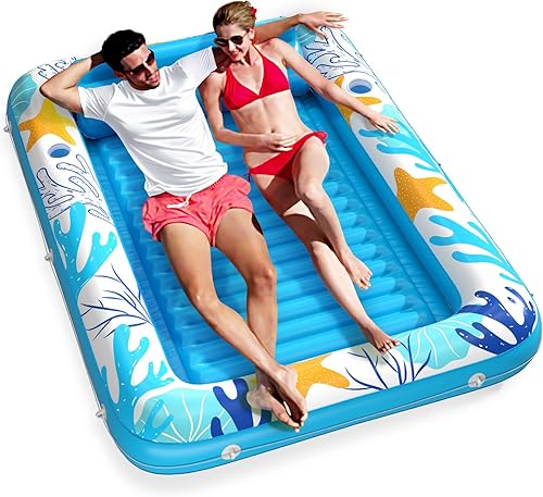 Miniatura 8 de Flotador inflable para piscina de bronceado Jasonwell 4 en 1 - Bañera de sol para tomar el sol en la piscina, balsa flotante para piscina infantil