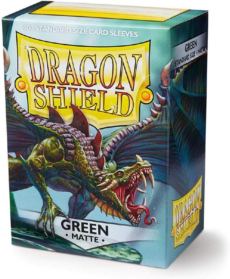 Dragon Shield 100 Count Standard Size Matte Deck Protector Sleeves (Matte Green)
