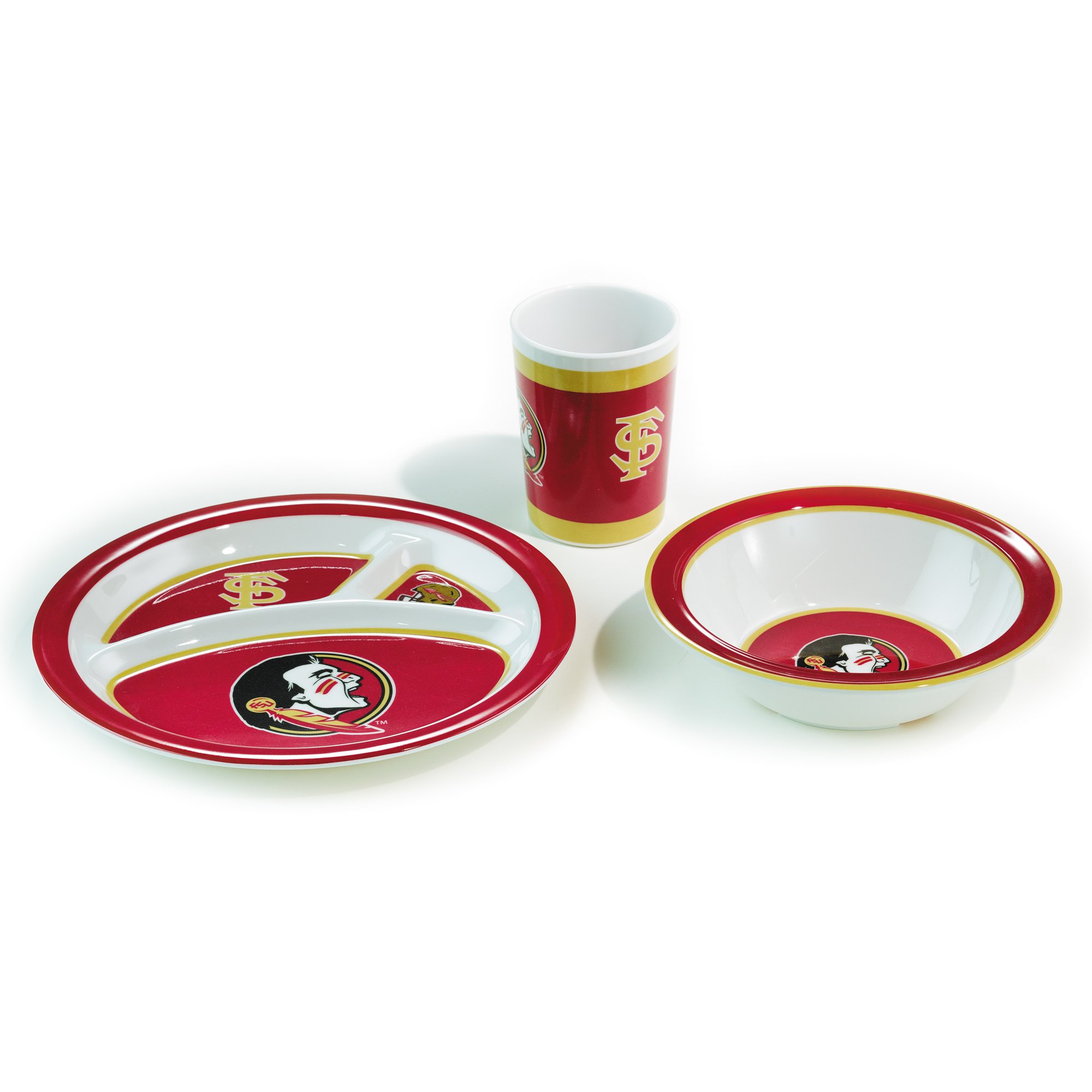 NCAA Florida State Seminoles Kids Dish Set (3 Piece), Maroon