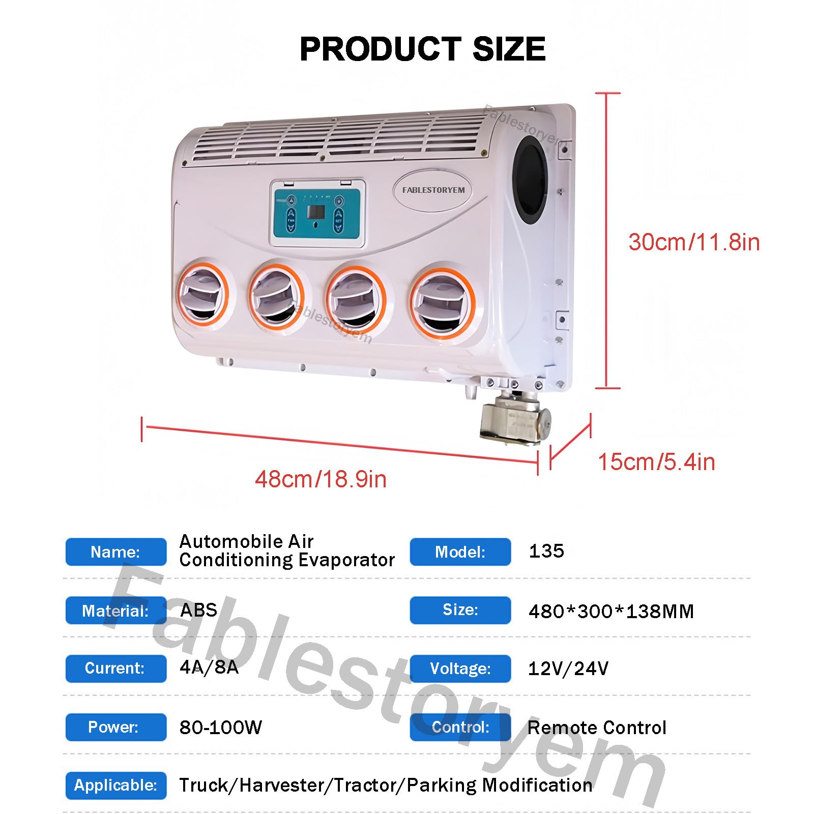 Kit de evaporador de aire acondicionado automotriz con control remoto para refrigeración de vehículos