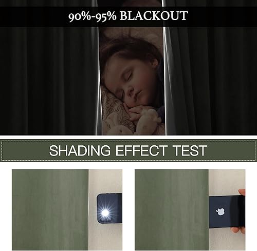 Miniatura 10 de RYB HOME Cortinas de terciopelo blanco de 96 pulgadas, 2 capas para oscurecer la habitación, cortinas blancas para ventana para sala de estar, telón