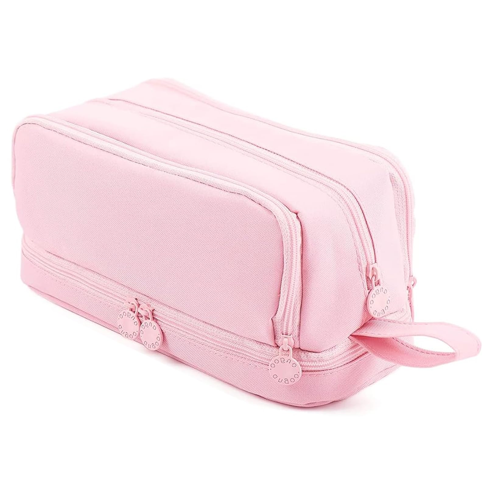 Estuche Escolar,Estuche Grande para Lápices,Estuche de Gran Capacidad con 4 Compartimentos,Estuche Organizador para Lápices,Rosa