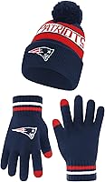 Vista 77 de Ultra Game Gorro de invierno de punto súper suave oficial de la NFL con guantes extra cálidos para pantalla táctil
