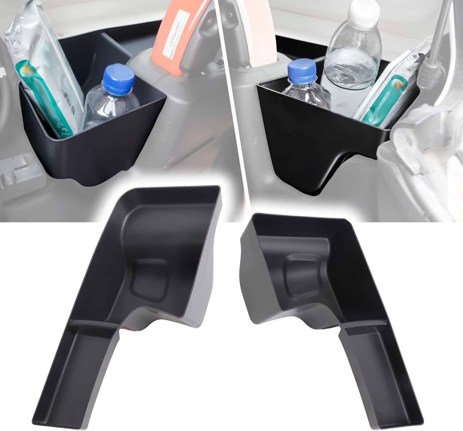 Rear Trunk Storage Tray Organizer Wheel Well Storage Bin for 2018-2022 Jeep Wrangler JL JLU Interior Accessories, Rear Cargo Side Tray, Cargo Expansion Box, Tape, Left & Right, Black