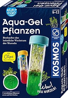 KOSMOS 658168 Fun Science Aqua Gel Plants, Observe the Growth of Roots, Cress and Mung Beans in the Glass, Experiment Box for Children from 8 Years, Plant Set for Children