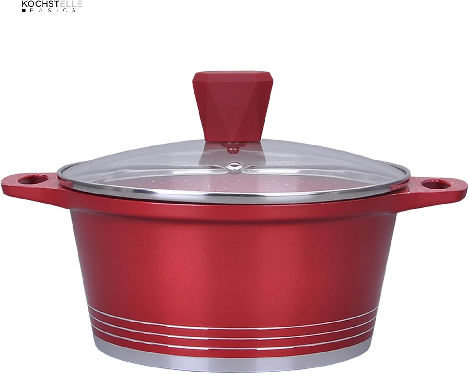 Non Stick Cookware Set, Marble, 13Pieces, Black, Kochstelle Basics… (Red)