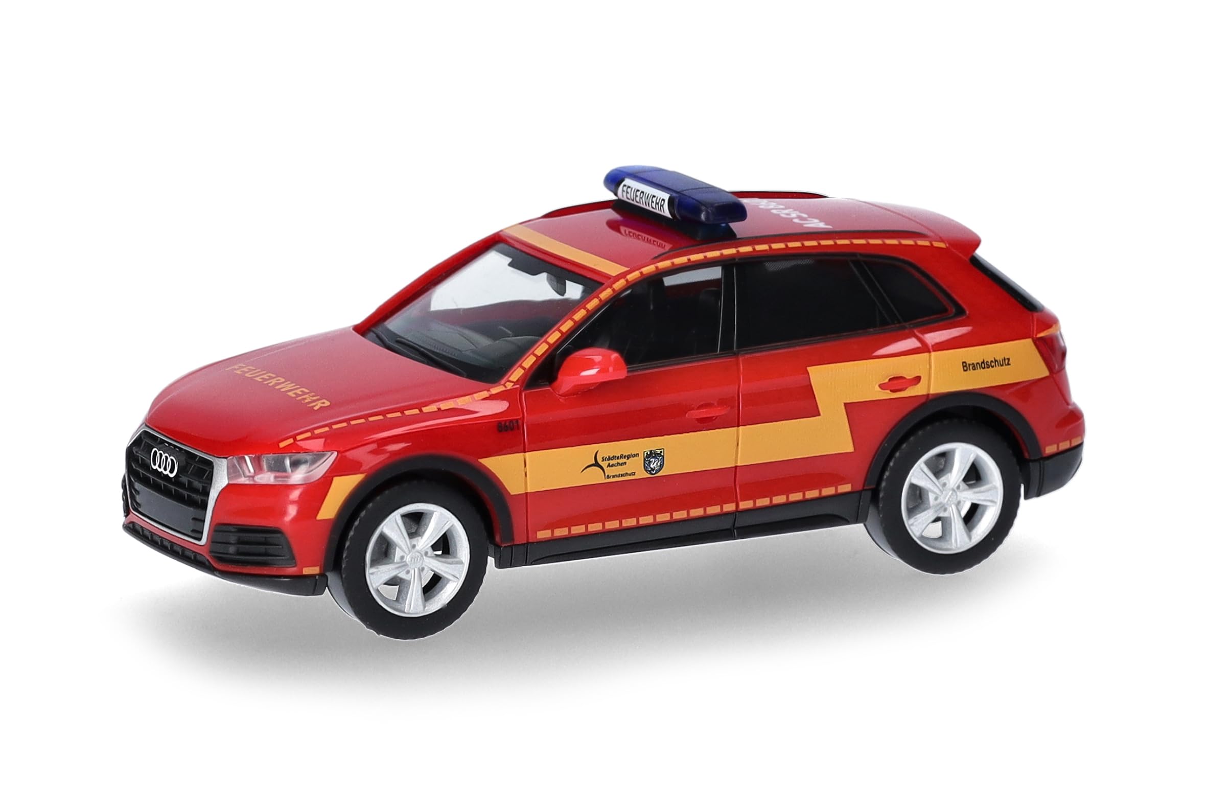Herpa car model Audi Q5 "City region of Aachen/fire protection", on a scale of 1:87, plastic miniature, made in Germany, model building, collectors edition