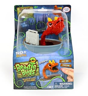 Skyrocket Beastie Buds Interactive Electronic Toy for Boys and Girls, Snap Dragon Dancing, Slug Chomping Plant with Attitude