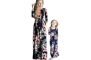 GORIFE Mommy and Me Matching Dresses Beach Family Matching Casual Long Sleeve...