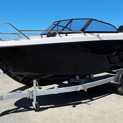 Miniatura 8 de VEVOR Gato de remolque con rueda, capacidad de carga de 1000 libras, gato giratorio de alta resistencia para remolque de barco con una sola rueda de