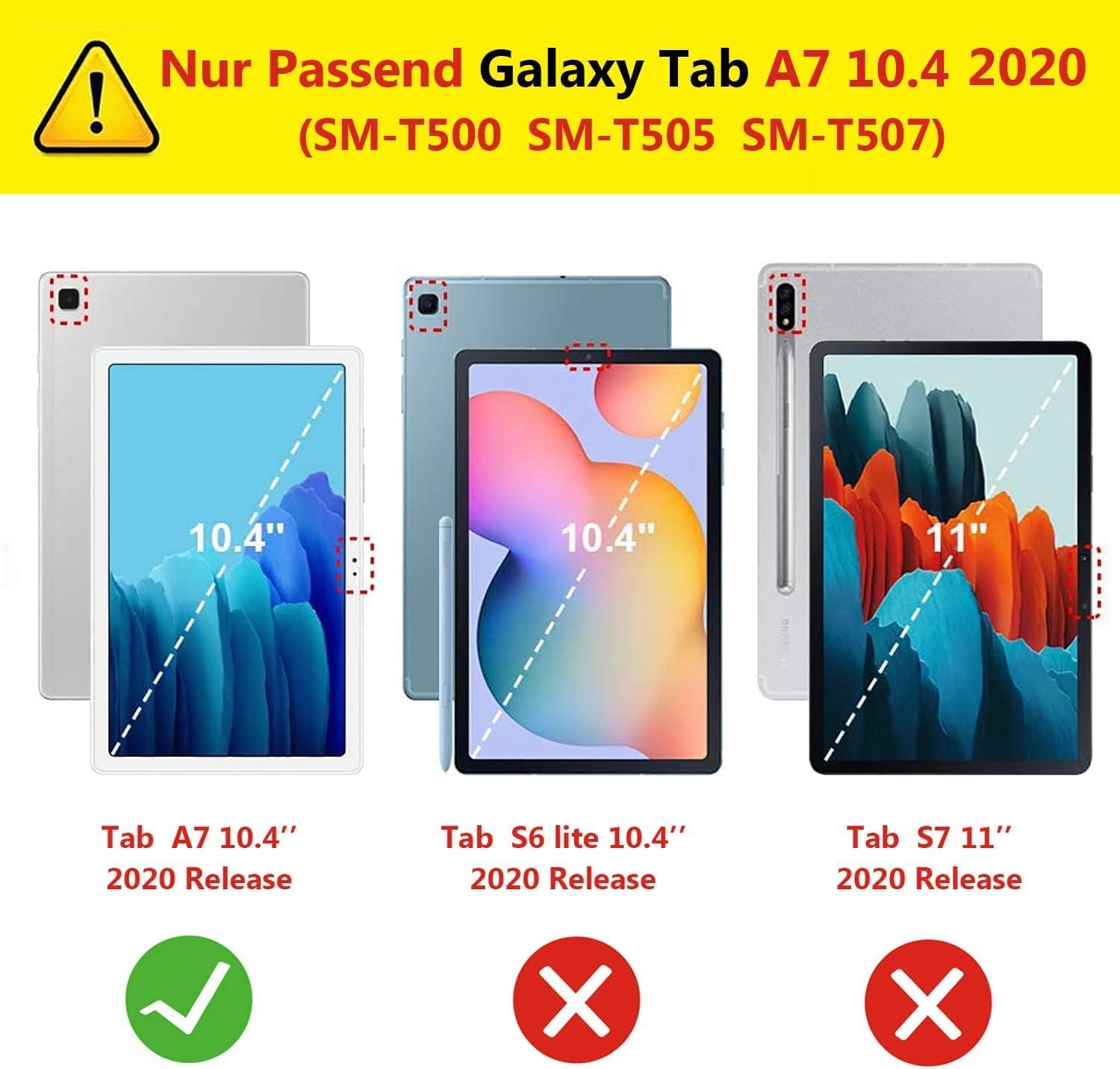 Case for Samsung Galaxy Tab A7 10.4 inch 2020 (SM-T500 SM-T505), 360 Degree Rotating Stand Case Smart Protective Cover, with Stylus Pen,Screen Film (Blue) image 2