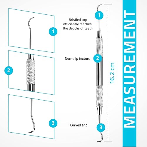Miniatura 9 de Herramienta profesional raspadora de sarro dental, púa dental, removedor de sarro de doble extremo para dientes, removedor de placa, raspador de