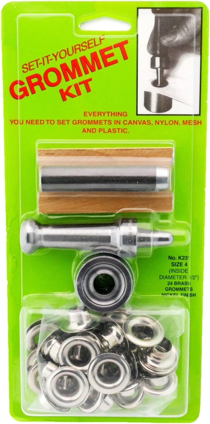 C.S. Osborne Set-It-Yourself Grommet Kit K231-4, 1/2" Hole, W/Nickel Grommets