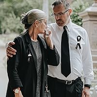 Vista 6 de 50 piezas de cintas de funeral de paloma, cintas conmemorativas de funeral, alfileres de servicio conmemorativo clásico, cinta de respeto con moño