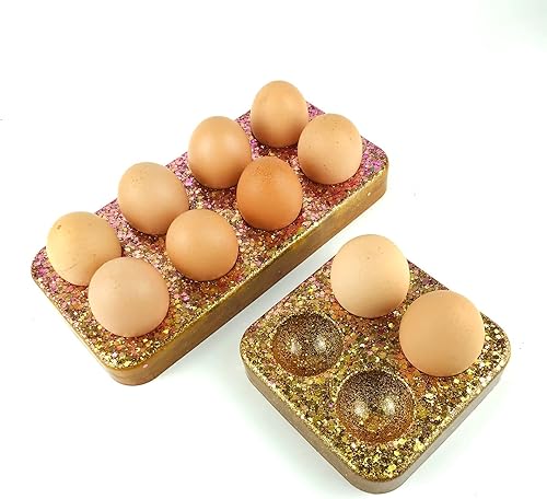 Miniatura 4 de 2 piezas de resina para soporte de huevo, molde de silicona apilable, bandeja de huevos epoxi, bandeja multifunción con 8 ranuras, 4 ranuras para