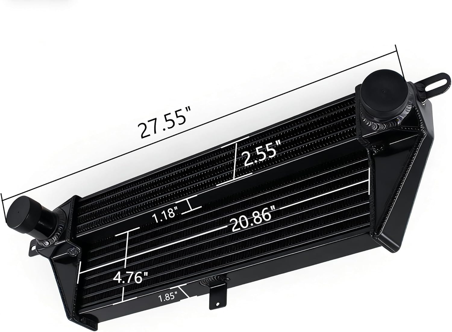 Black High-Flow HFMIC Aluminum Powder-Coated Compatible with 2006-2012 Mini Cooper S R56 R57 1.6L Inlet/Outlet 2"