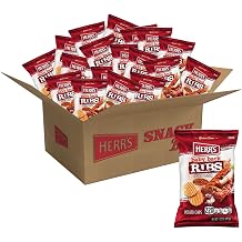 Herrs Baby Back Ribs Potato Chips, Gluten Free Snacks, Bold BBQ Flavor, 1.5 Oz Bag Pack of 24