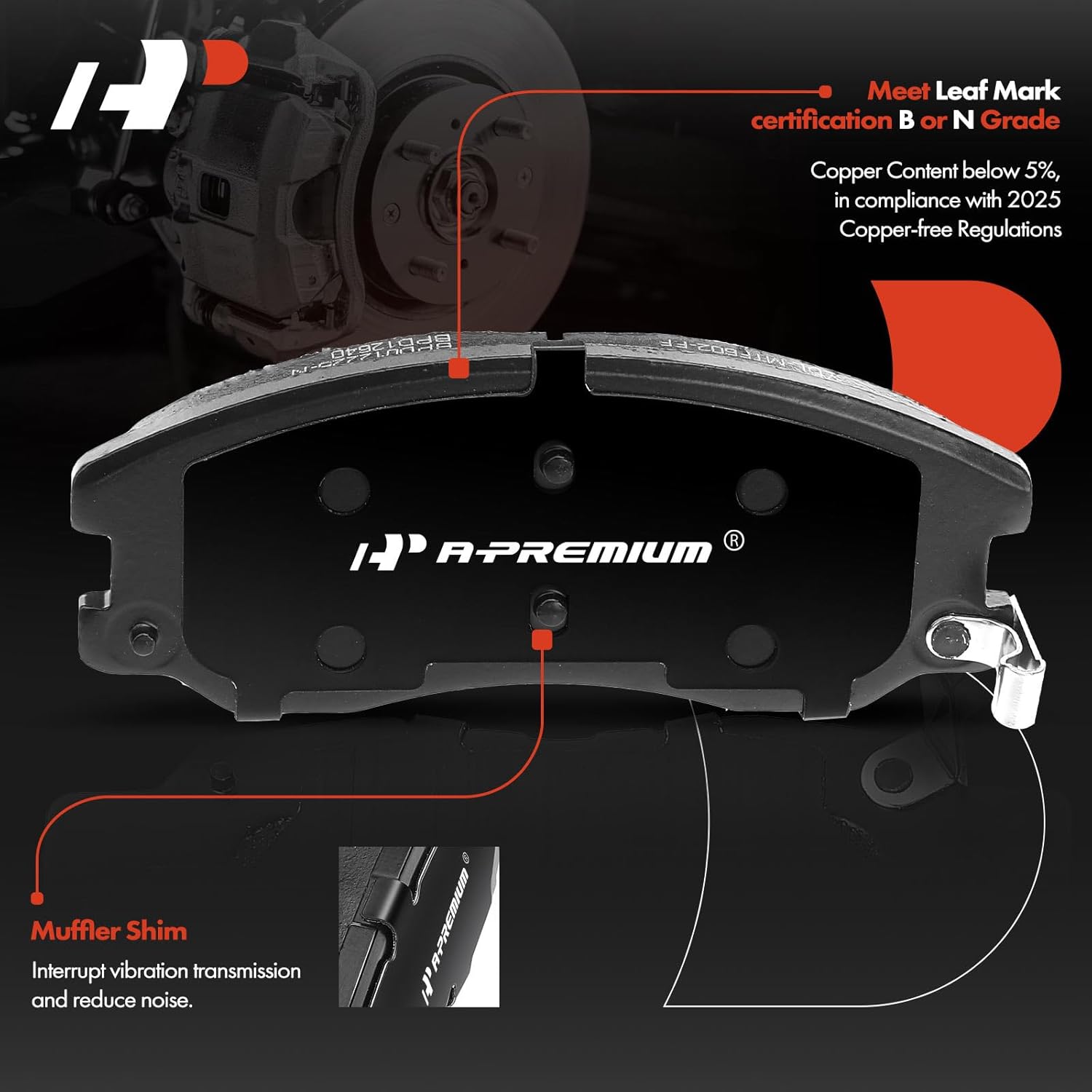A-Premium 11.64 inch (295.8mm) Front Vented Disc Brake Rotors + Ceramic Pads Kit Compatible with Select Chevy, Pontiac, Saturn and Suzuki Models - Equinox 07-09, Captiva Sport 12-15, Torrent 07-09