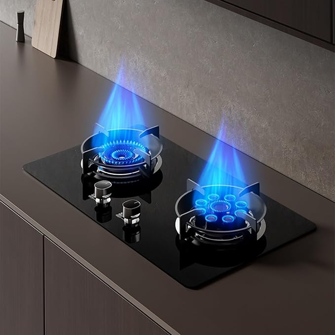 Estufa de Gas con 2 Quemadores 5.0KW, Protección de Apagado, para Cocina miniatura 2