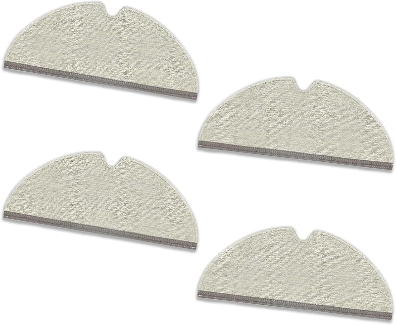 Mop Pads Compatible for Roborock Q5 Pro, Q8 Max, Q7 Max, S5 Max, E4 | E5, S5, S6, S6 Pure, S6 MaxV, Q5, Q5 Pro+, Q7, Q7 Max, Q8 Max+ Vacuum Robots 4 Pcs Microfiber Spare Refill Kit