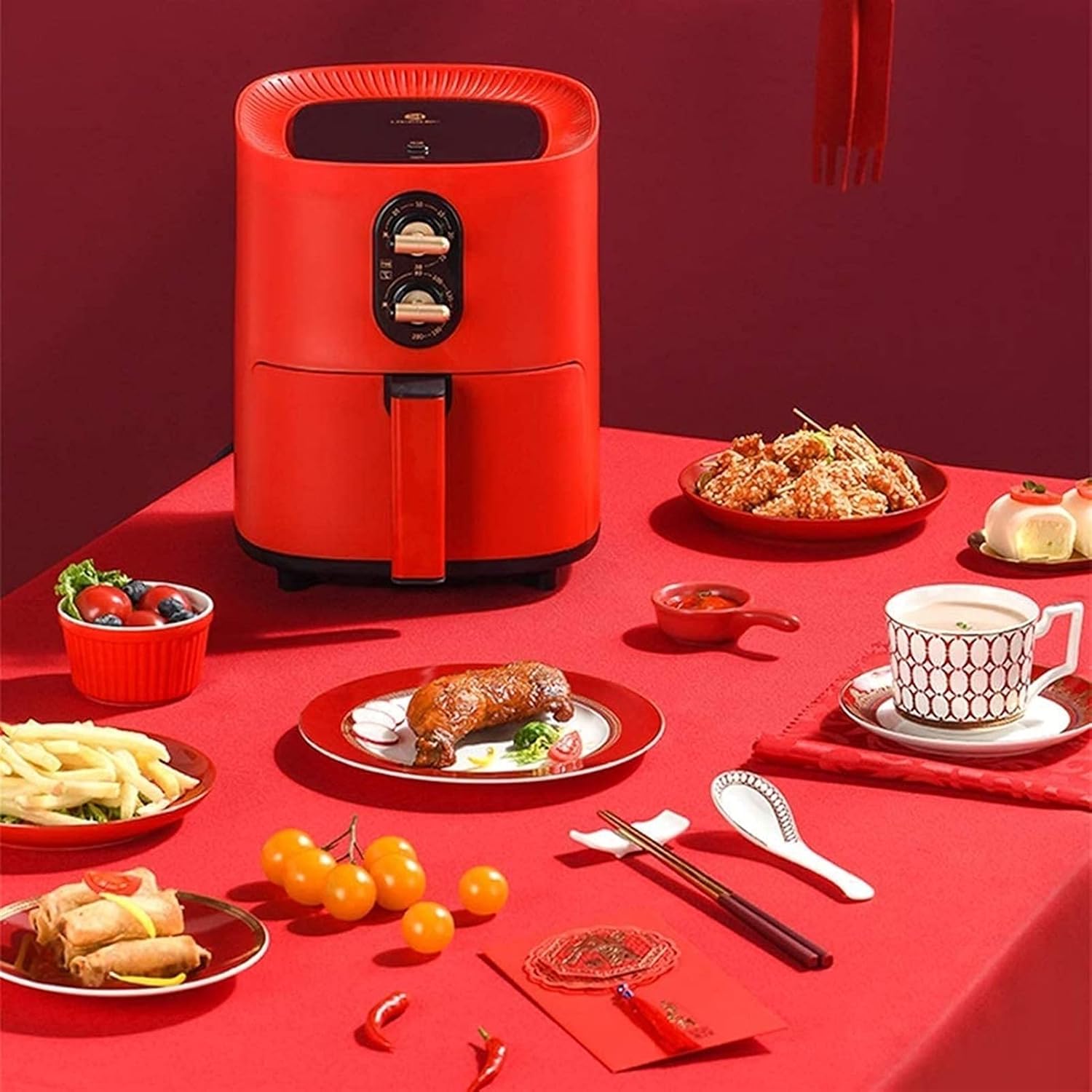 Air Fryer for Home Use 8L Fryers Oil Free Air 1350W Capacity Automatic Large Capacity Low Oil Air Adjustable Knob, Non Stick Pan Interesting 71BiOoEv9JL. AC SL1500