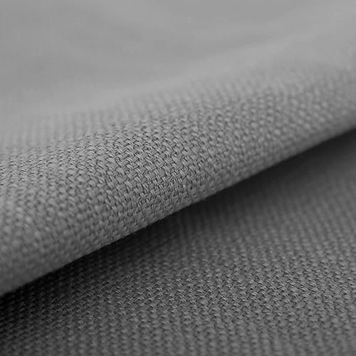 Miniatura 5 de Deconovo Juego de 2 fundas de cojín tejidas de lino sintético fino con cremallera invisible para sofá de 18 x 18 pulgadas, color gris