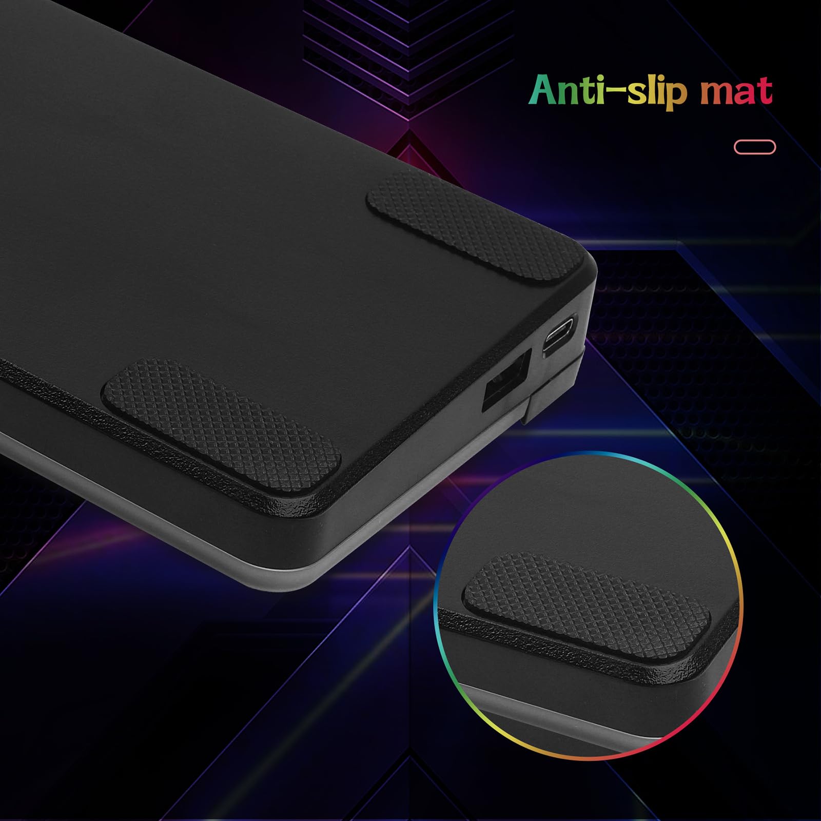 Tappetino da polso per mouse con imbottitura in memory foam, con luce LED, comodo al tatto