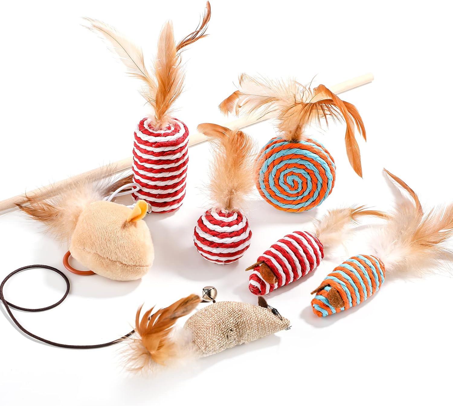 Buy NVTED Cat Feather Toy Set, Playing Cats Toys Cat Wand Pet Activity